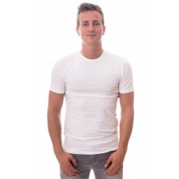 Claesens T-Shirt Round Neck White Stretch TWO PACK ( CL 1021)
