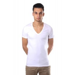 HOM Classic T-Shirt V-Neck Premium Cotton Model White